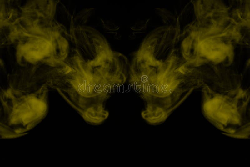Yellow Steam on a Black Background Stock Illustration Illustration of