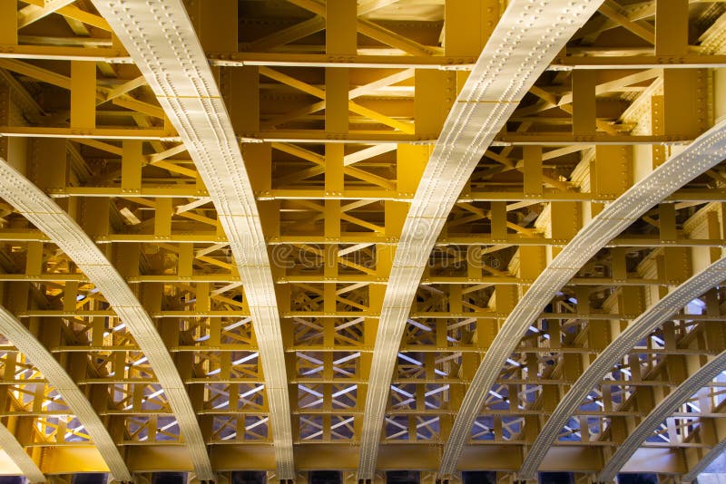 Yellow Steel Beam Abstract Patterns Stock Photo Image of support