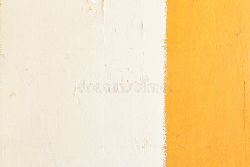 A Yellow Stripe on a White Wall. the Wall of the House is Painted with