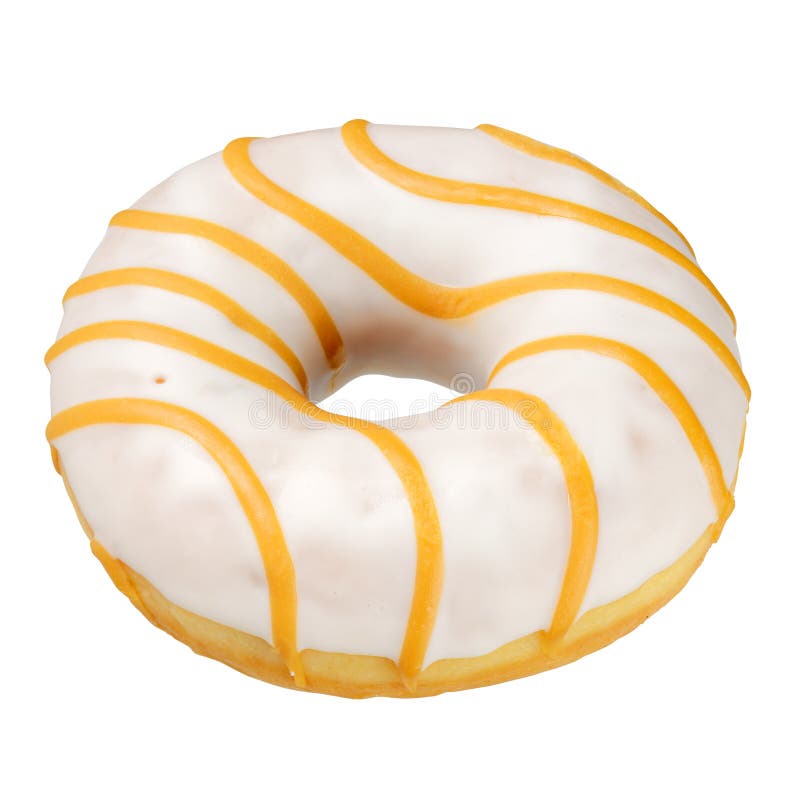 Yellow donut isolated stock photo. Image of donut, iced - 102844264