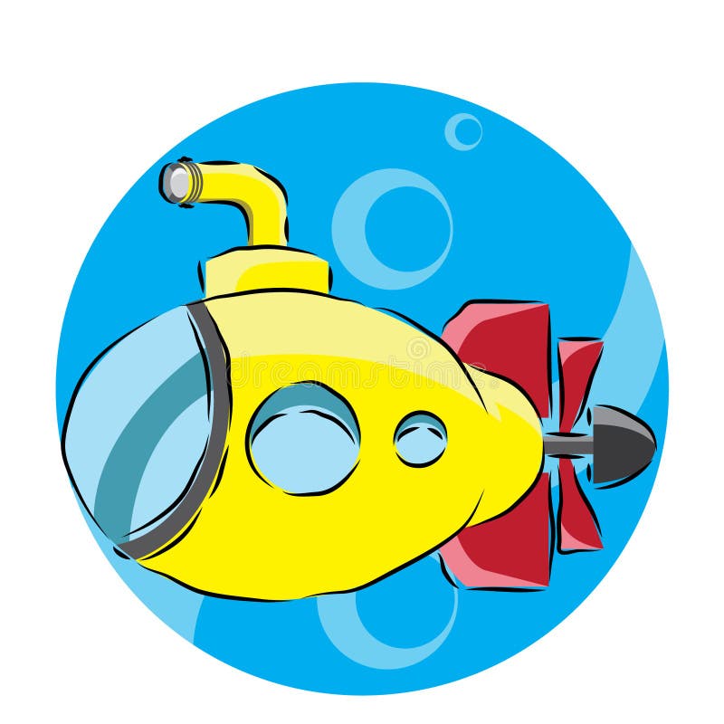 Coloring Book Yellow Submarine Stock Vector - Illustration of clipart