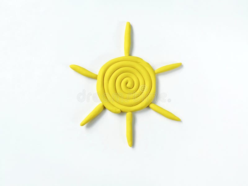 Yellow sun plasticine clay, beautiful shape dough