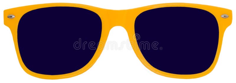 Yellow Sunglasses, Shades, Isolated on White royalty free stock photography