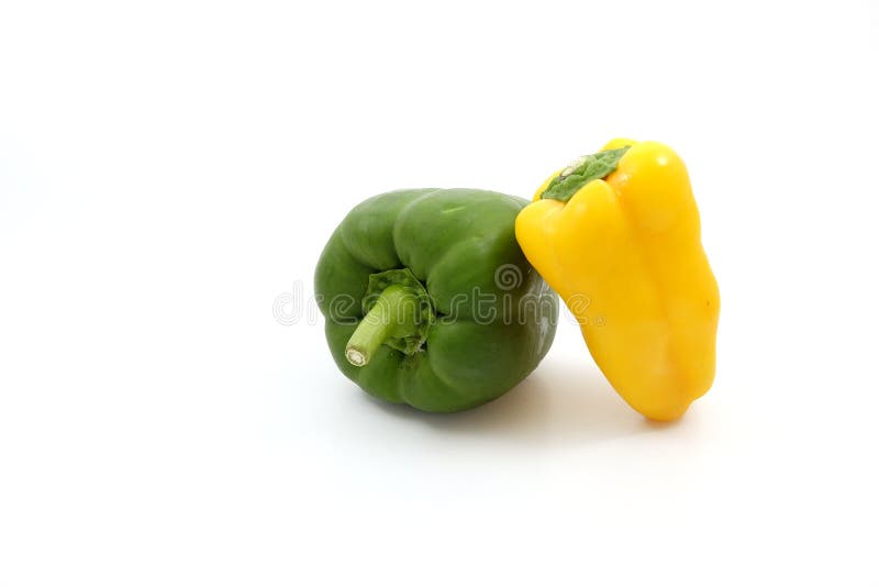 Yellow Sweet Pepper and Green Bell Pepper Stock Photo Image of fresh