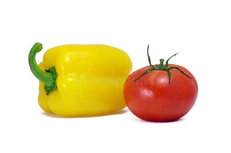 Yellow Sweet Pepper and Red Tomato Stock Photo Image of healthy