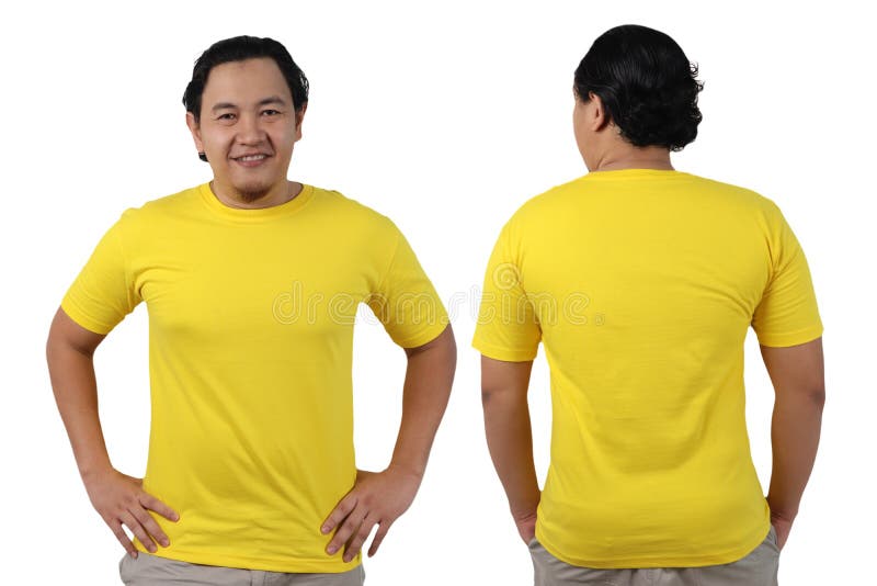 Yellow Shirt Design Template Stock Image - Image of model, closeup ...