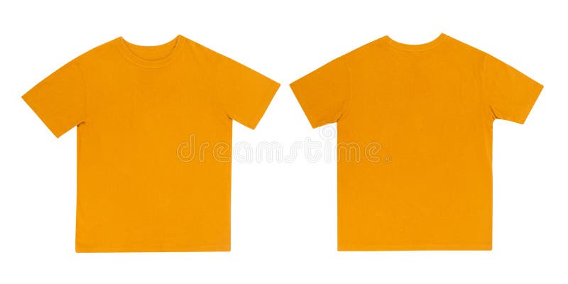 Yellow T-shirts Front and Back Use for Design Isolated on White ...