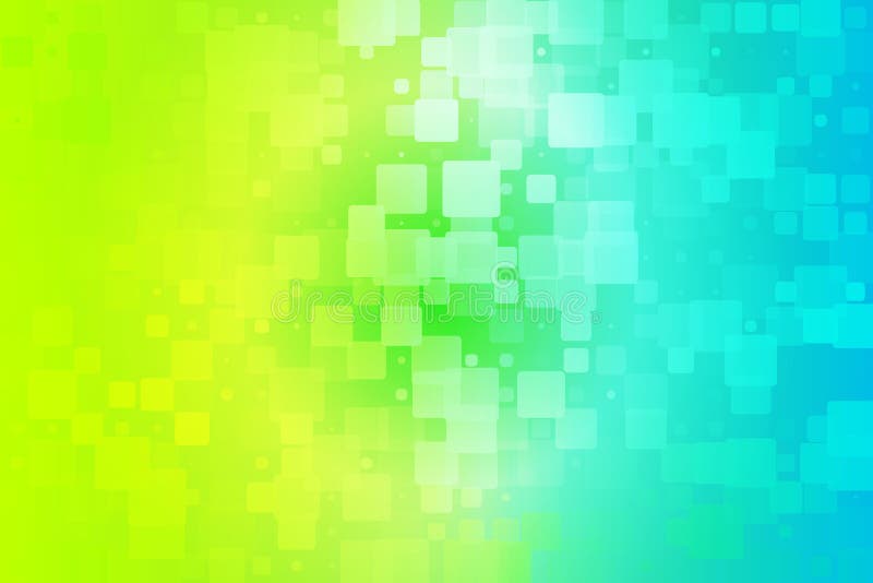 Yellow teal blue green shades glowing various tiles background royalty free illustration