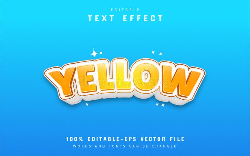 Yellow text effect design stock vector. Illustration of background