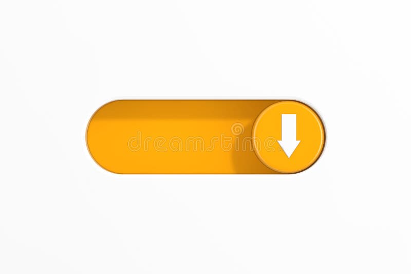 Yellow Toggle Switch Slider with Arrow Down Icon. 3d Rendering Stock ...