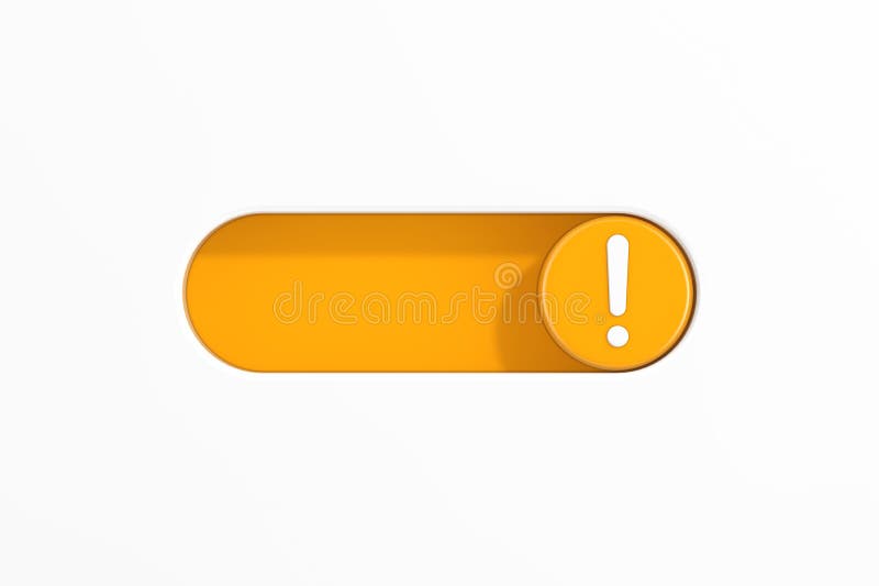 Yellow Toggle Switch Slider with Exclamation Mark Icon. 3d Rendering ...