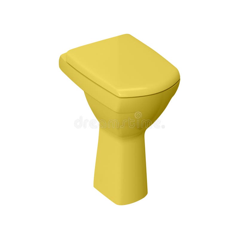 Toilet Seat Isolated Yellow Stock Image Image of yellow, latrine
