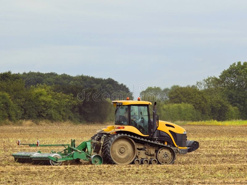 Yellow tractor stock image. Image of summer, tractor 10880519