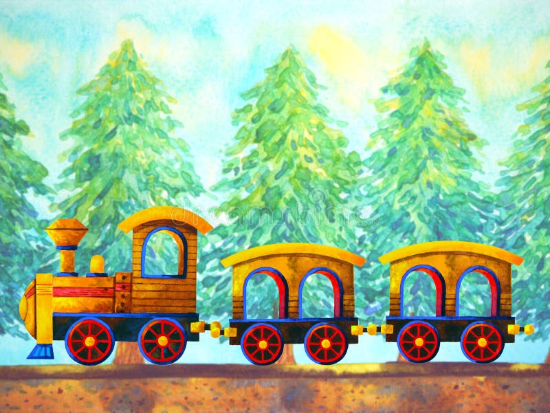 Yellow Train Retro Cartoon Watercolor Painting Travel in Christmas Pine Tree Forest Illustration Design Hand Drawing Stock Photo - Image of station, modern: 193104008 Yellow Train Retro Cartoon Watercolor Painting Travel in Christmas Pine Tree Forest Illustration Design Hand Drawing Stock Photo - Image of station, modern: 193104008