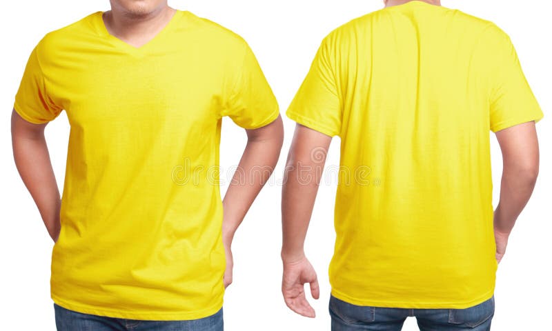 Download Yellow V-Neck Shirt Design Template Stock Image - Image of ...