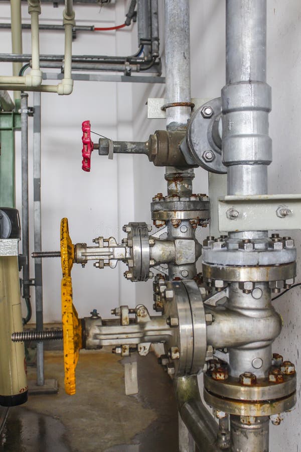 Yellow Valve on the Copper Pipe Stock Photo Image of pipe, pressure