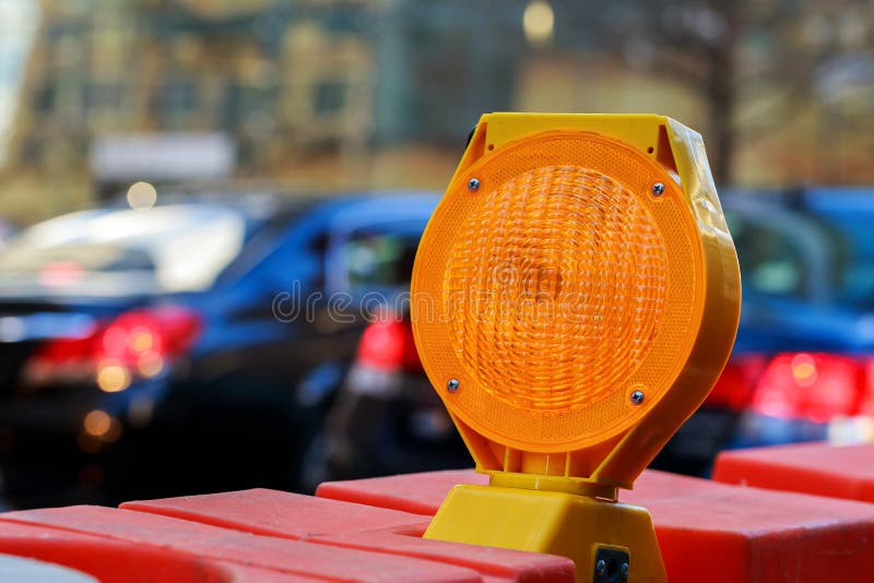 Yellow Warning Light stock image. Image of plastic, panel 98364659