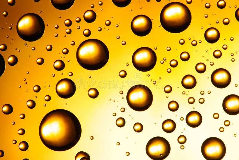 Yellow water drops stock photo. Image of reflection, liquid 6067926