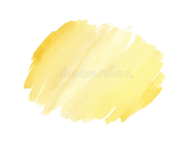 Yellow Watercolor Cloud Splash on White Background. this Illustration ...