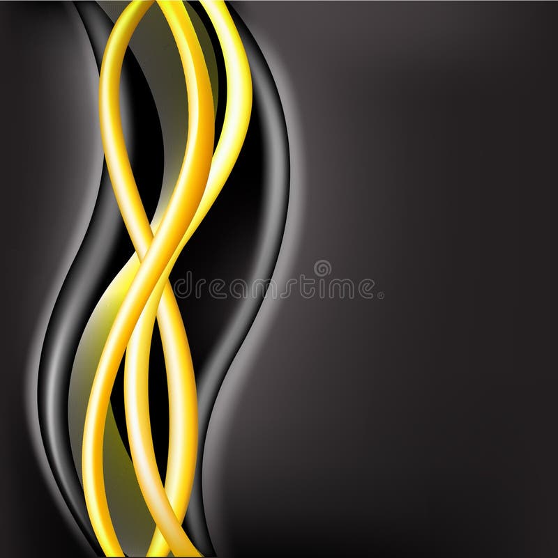 Yellow wave on a black background