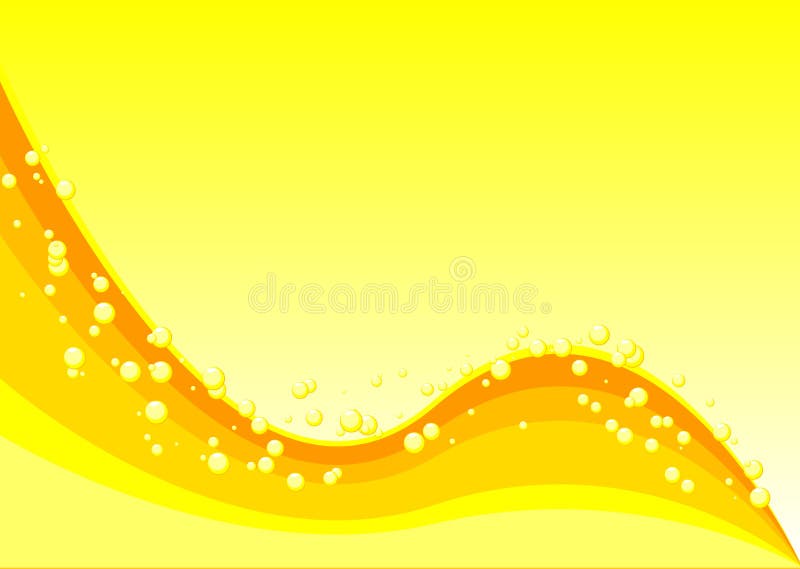 Yellow waves and bubbles stock illustration Yellow waves and bubbles stock illustration