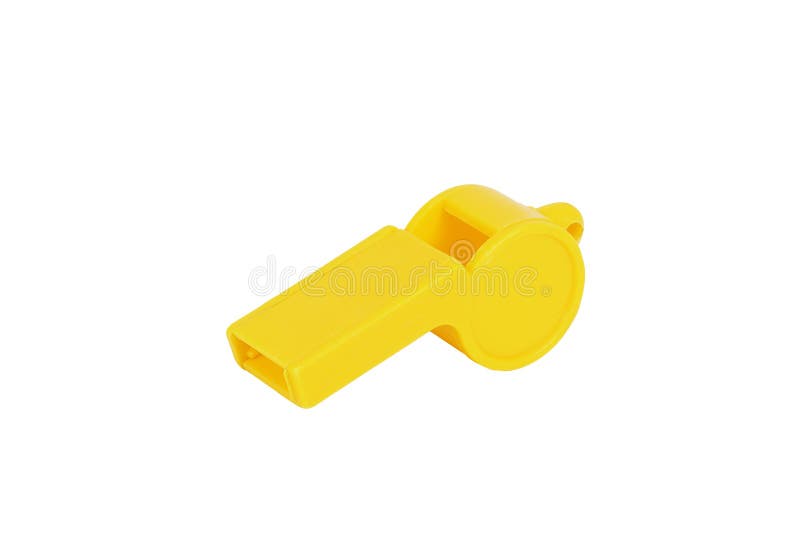 Yellow Whistle Isolated on White Background Stock Photo Image of