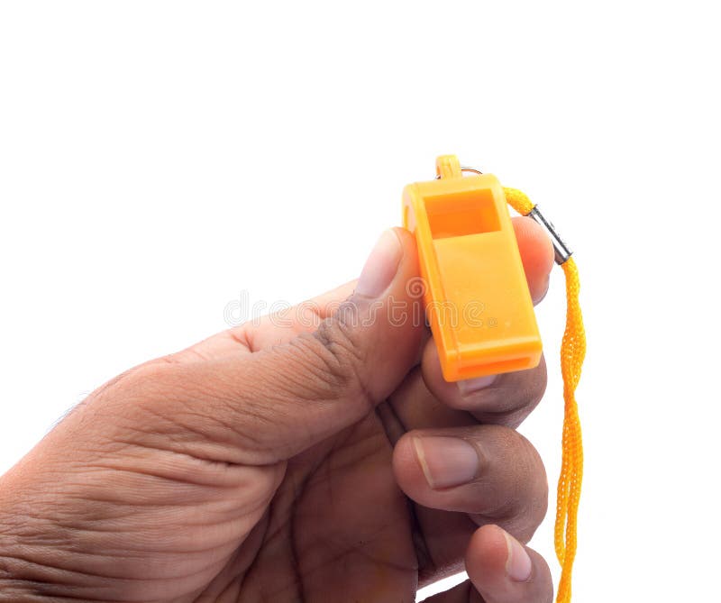 Yellow whistle stock photo. Image of plastic, white, isolated 48405406