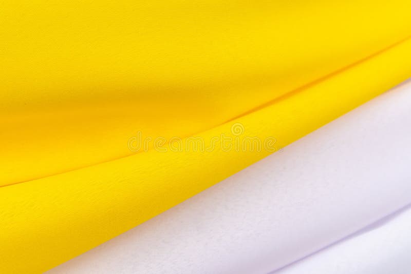 Yellow and White Fabric Texture Surface Background. Stock Image Image