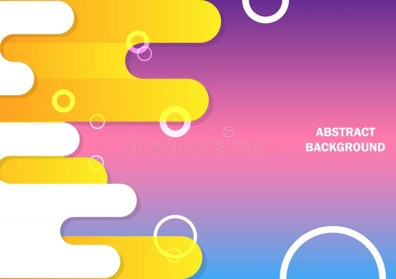 Yellow and white round rectangular on pink, blue, and purple abstract background. For cover book, web, presentation, and card vector illustration