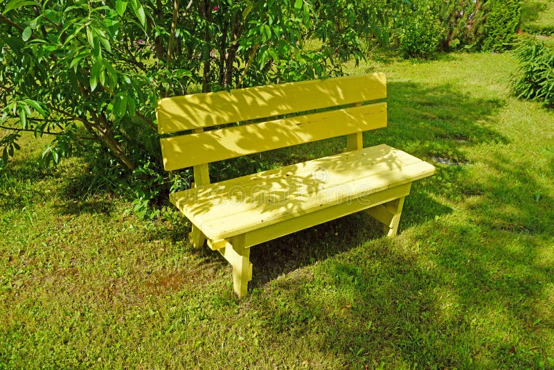 Yellow Wooden bench stock image. Image of outdoors, nature 188535673