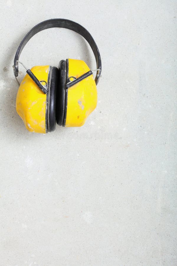 Yellow Working Protective Headphones Noise Muffs Stock Photo Image of listening, decibel 34843646