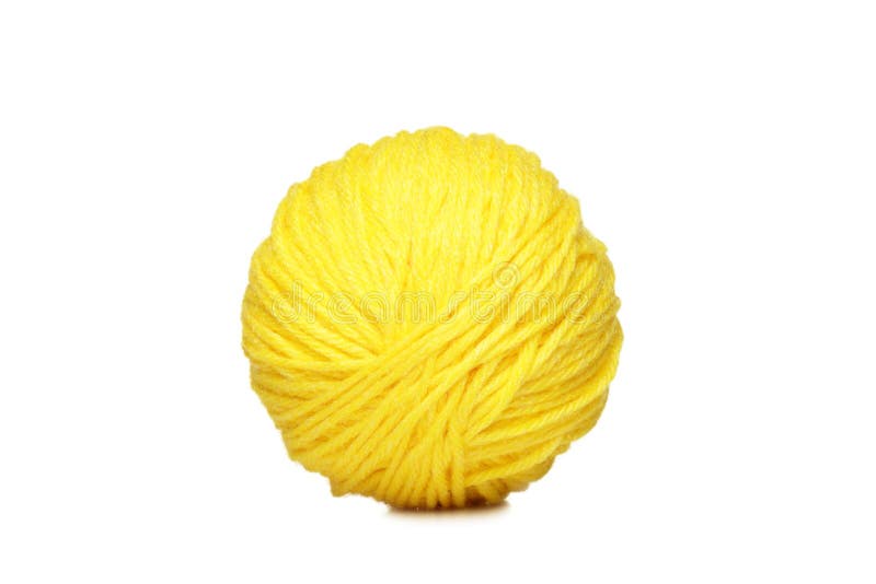 Yellow yarn ball, Stock image