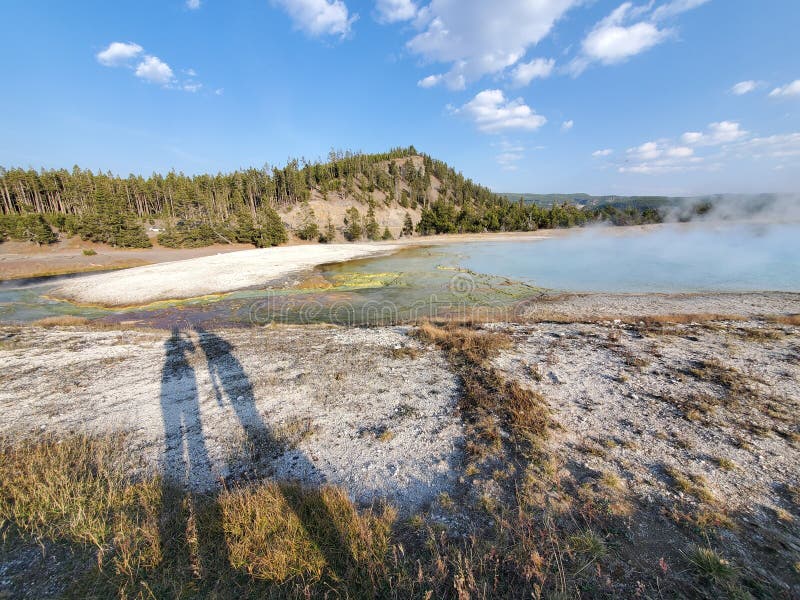 Yellowstone hot springs stock image. Image of springs 213847397