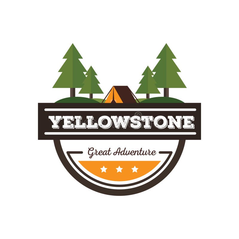 Yellowstone. Vector Illustration Decorative Design Stock Ill