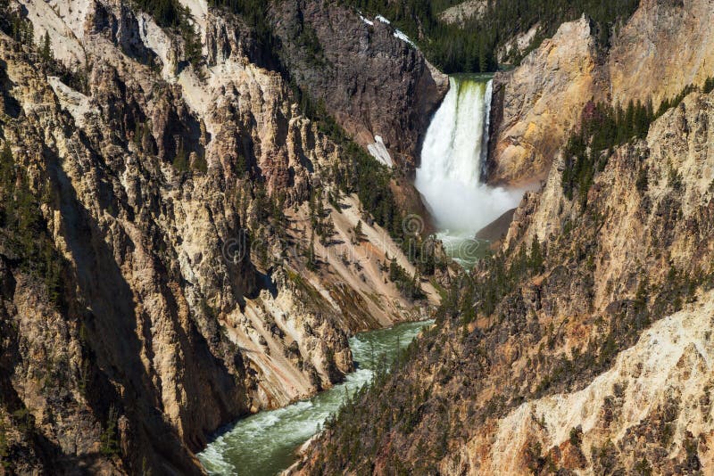 Yellowstone nedgångar i den Yellowstone nationalparken, Wyoming fotografering för bildbyråer Yellowstone nedgångar i den Yellowstone nationalparken, Wyoming fotografering för bildbyråer