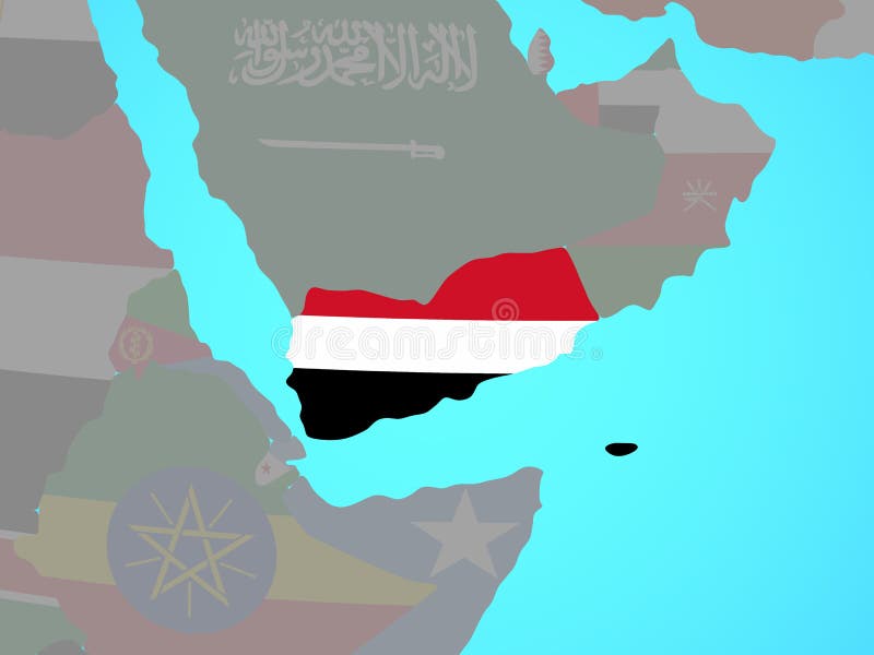 Map Of Yemen With Flag Stock Illustration Illustration Of Object 100083512 
