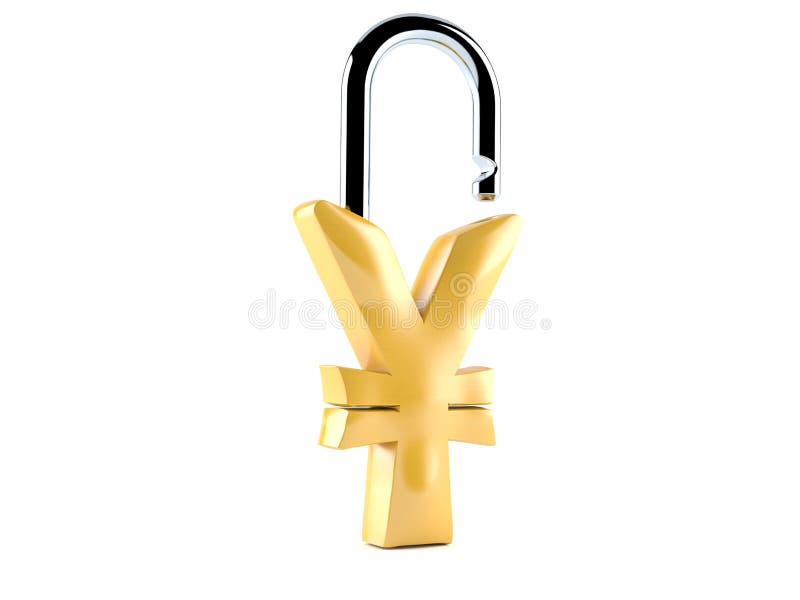 Yen padlock concept royalty free illustration