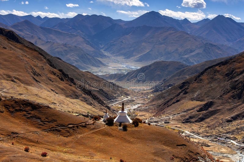 Yerpa Valley below a chorten , Lhasa  , Tibet