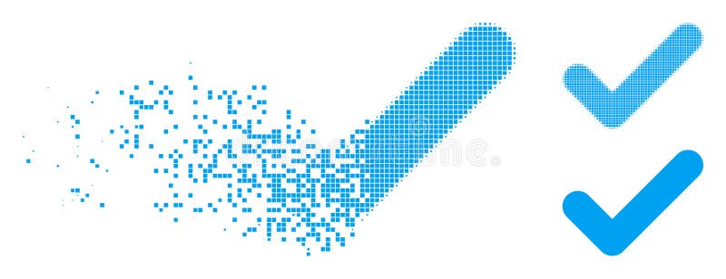Disappearing Pixel Halftone Yes Icon vector illustration