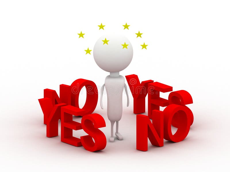 3d Small People - Yes or No Stock Illustration - Illustration of answer,  alternative: 56934783