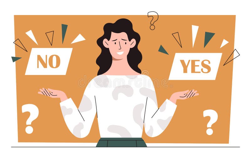 Yes or No choice stock illustration