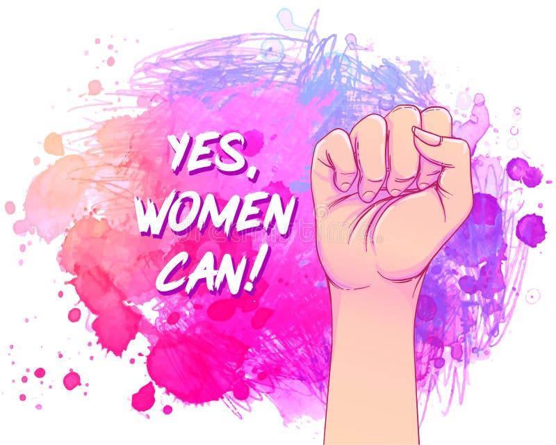 Yes women can symbol female power woman rights Vector Image