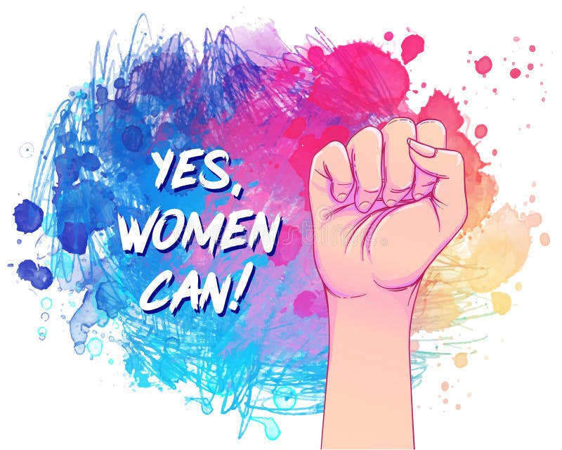 Women S March. Female Hand with Her Fist Raised Up. Girl Power Stock Vector  - Illustration of protest, international: 114747646