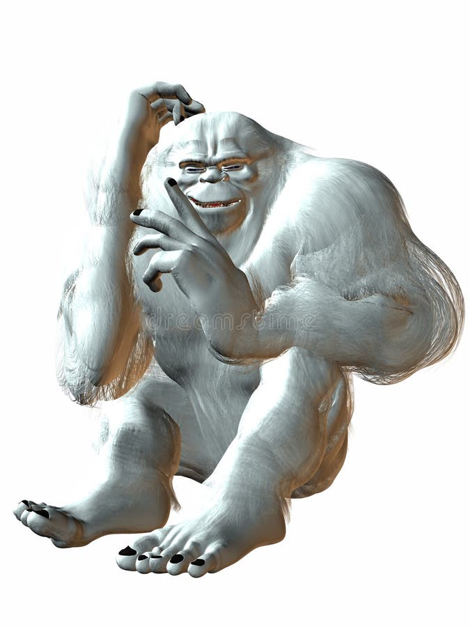 3 D Computer Render of Yeti. Yeti illustrations