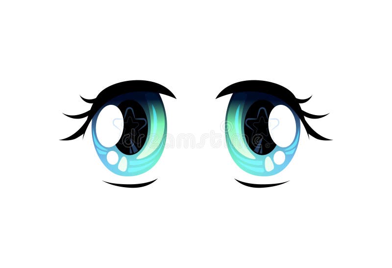 Yeux lumineux bleu-clair, beaux yeux avec des réflexions de la lumière Manga Japanese Style Vector Illustration illustration libre de droits Yeux lumineux bleu-clair, beaux yeux avec des réflexions de la lumière Manga Japanese Style Vector Illustration illustration libre de droits