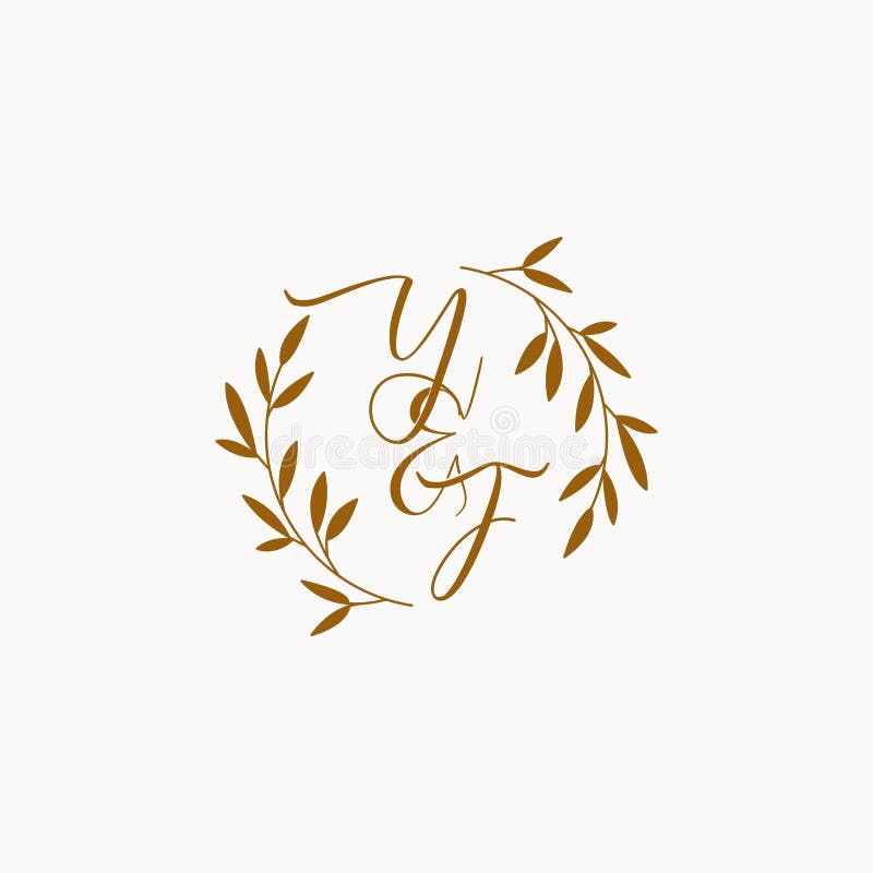 YF initial wedding monogram logo stock illustration