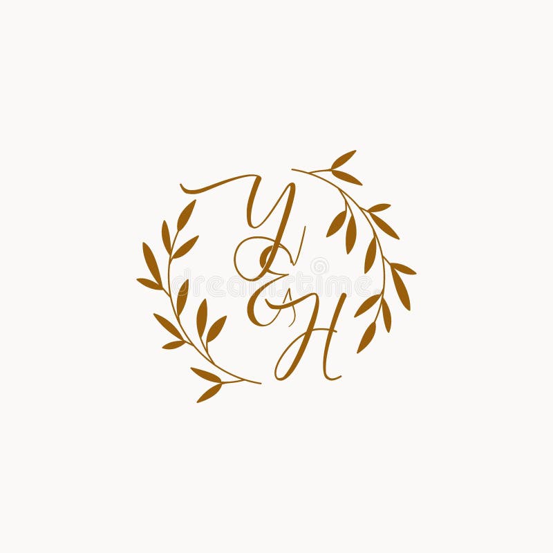 YH initial wedding monogram logo vector illustration