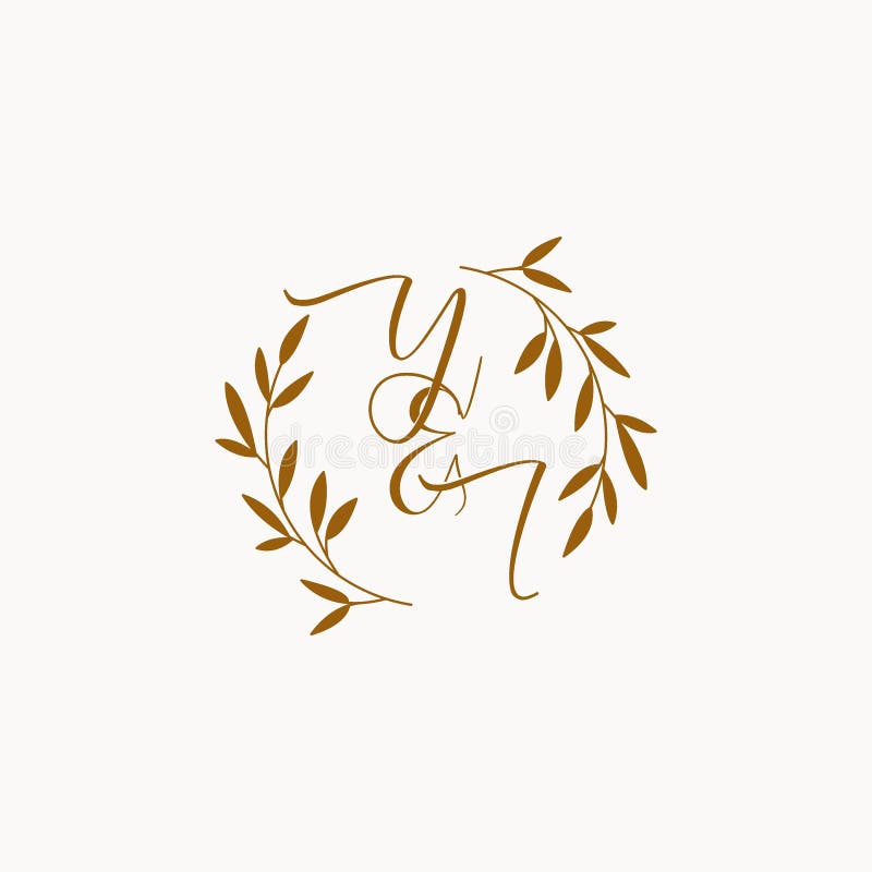 YI initial wedding monogram logo stock illustration