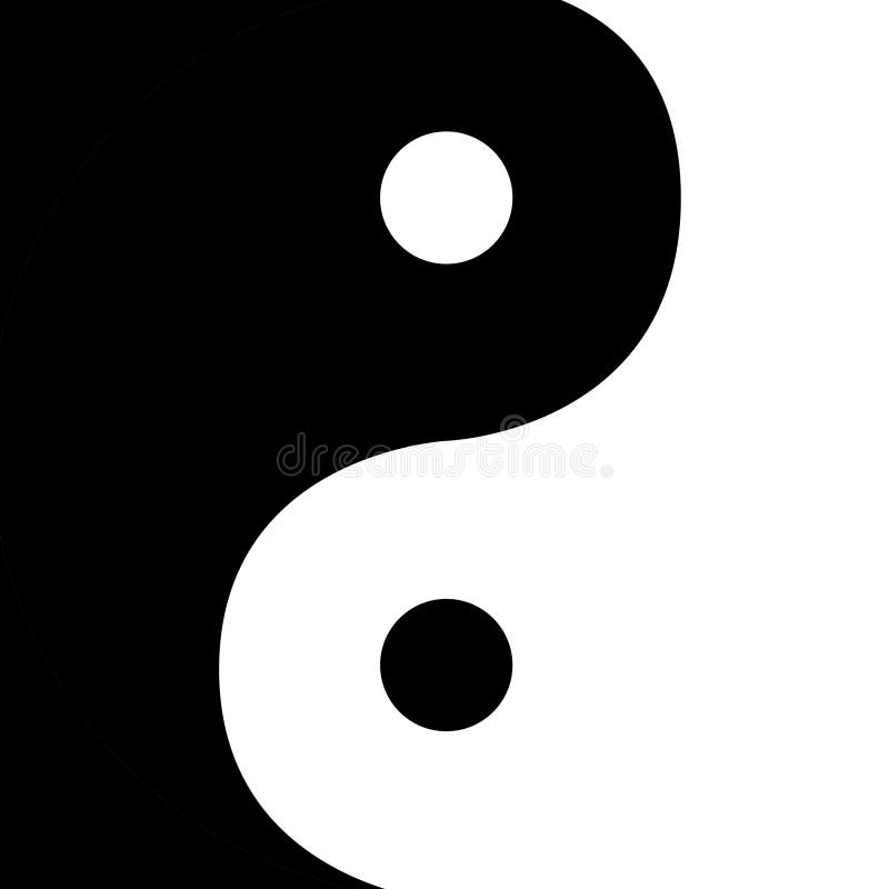 A Yin and Yang in black and white sides. A Yin and Yang in black and white sides.