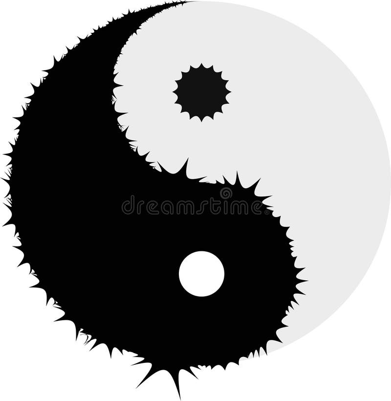 Yin y yang ilustración del vector. Ilustración de contrastes - 13200341